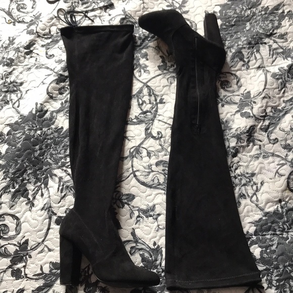 a'gaci Shoes - SUEDE BLACK HIGH KNEE BOOTS a'gaci Shoes - SUEDE BLACK HIGH KNEE BOOTS